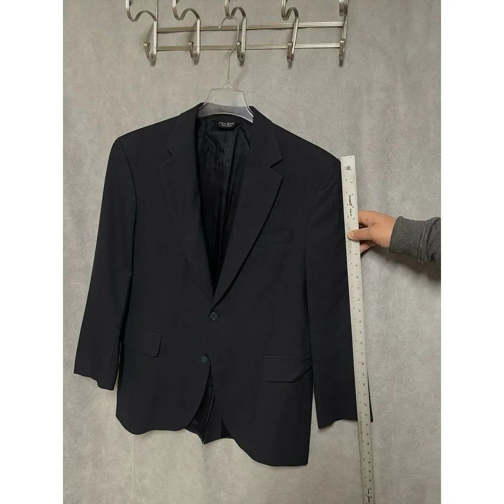 Jos A Bank Suit Men's 40R Blue Micro Check Wool 2B Academia 33X28.5 Pants Luxury
